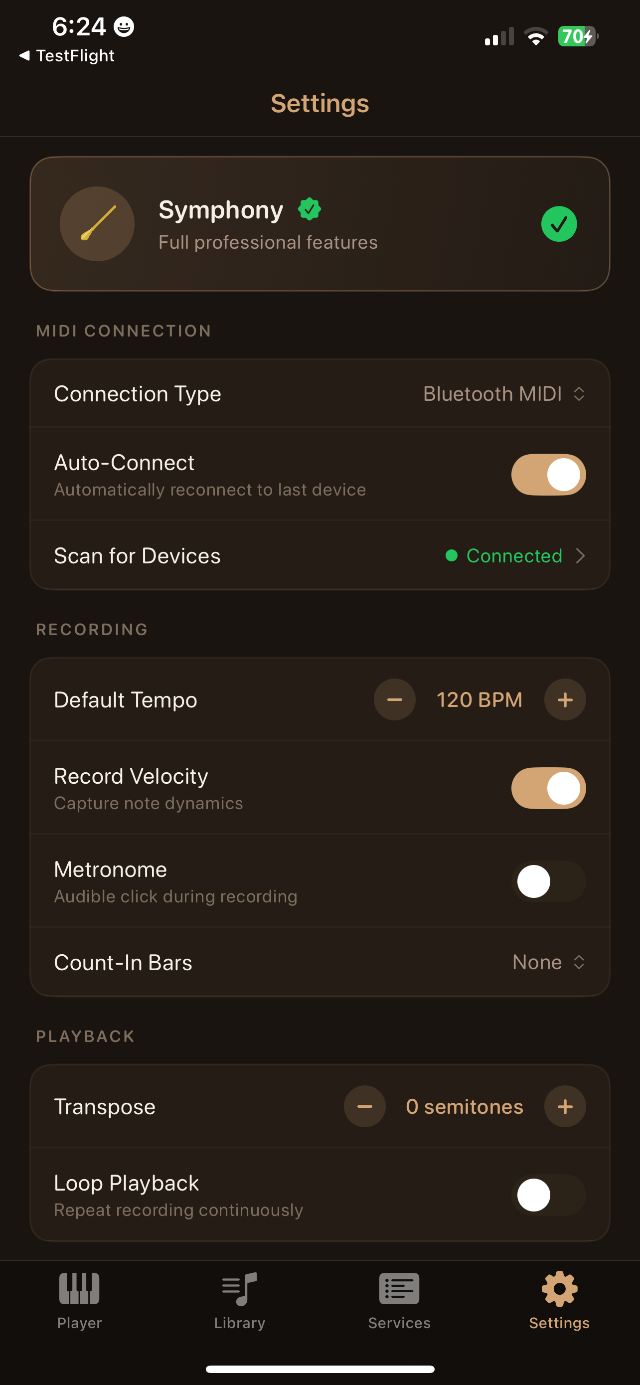 Settings Screen