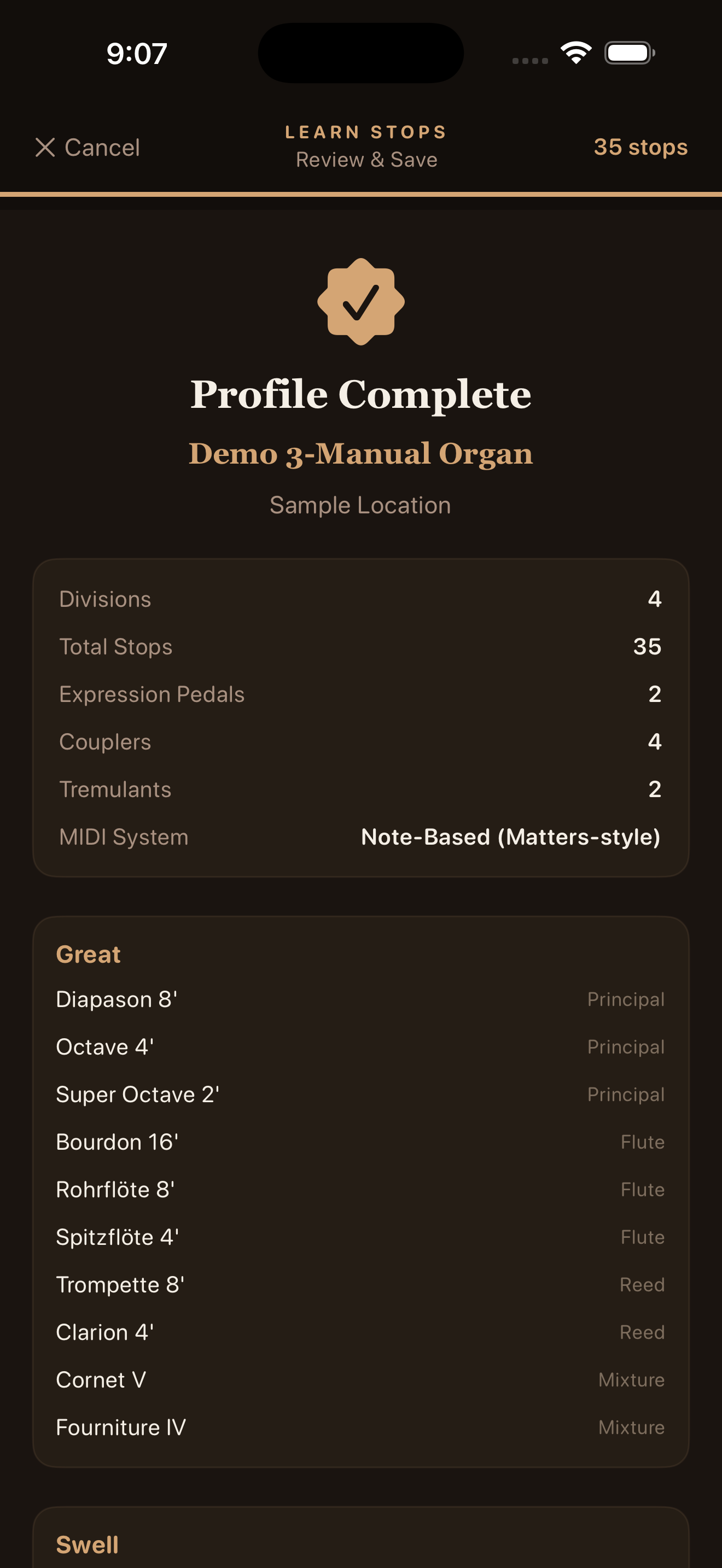 Profile Complete on iPhone