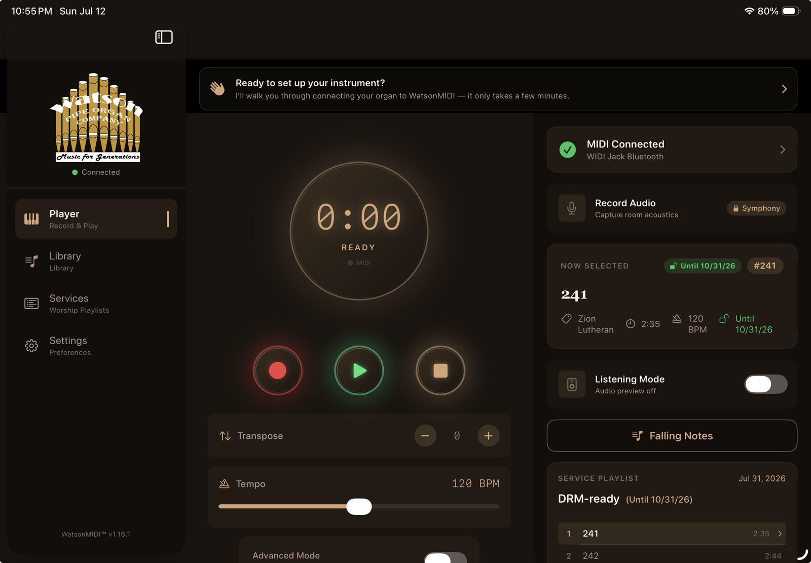 Player screen showing a time-limited recording with its expiration date