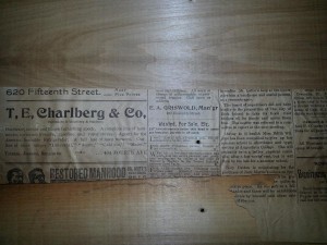 Newspaper inside Organ